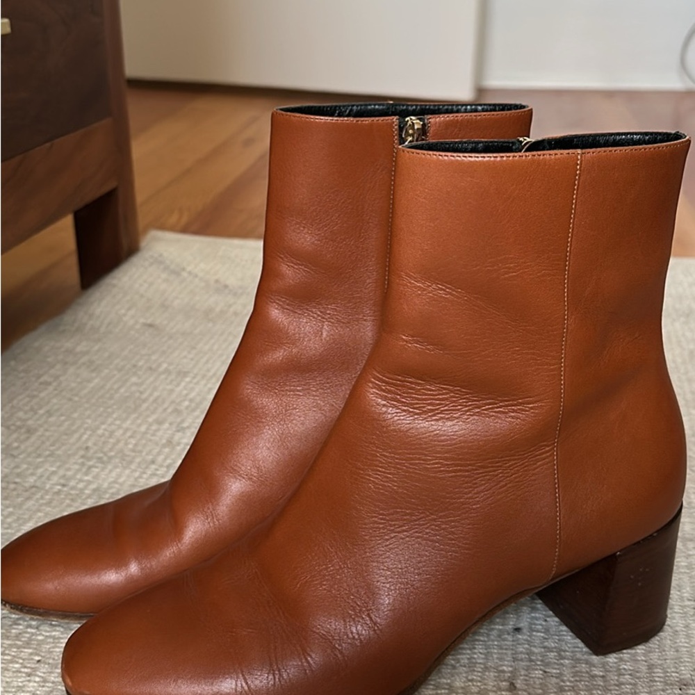 M. Gemi Rich Tan Leather Ankle Boots